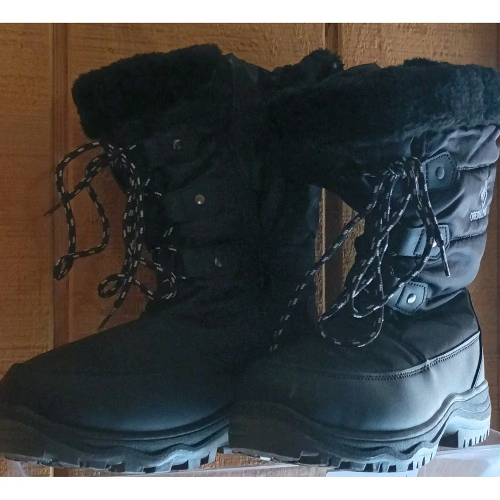 Dream Pairs Nordic Women's Black‎ Mid-Calf Snow Boots Faux Fur Lined US 5